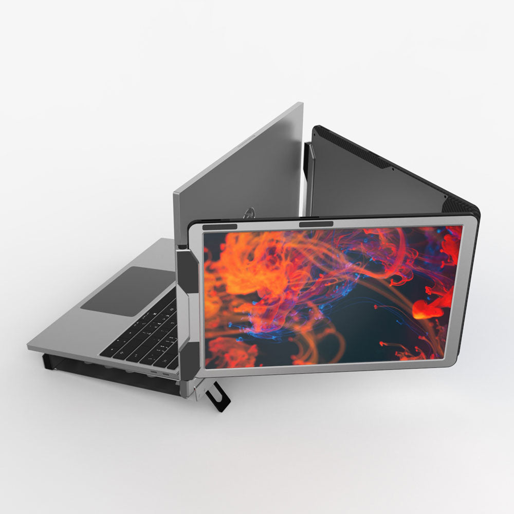 KEFEYA F2 Triple Portable Laptop Display extender with Durable Metal Storage Shell Back