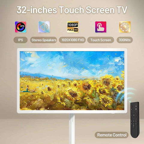 KEFEYA 32 Inch Portable Wireless Touch Screen TV 1080p Rotatable Monitor Built-in Battery