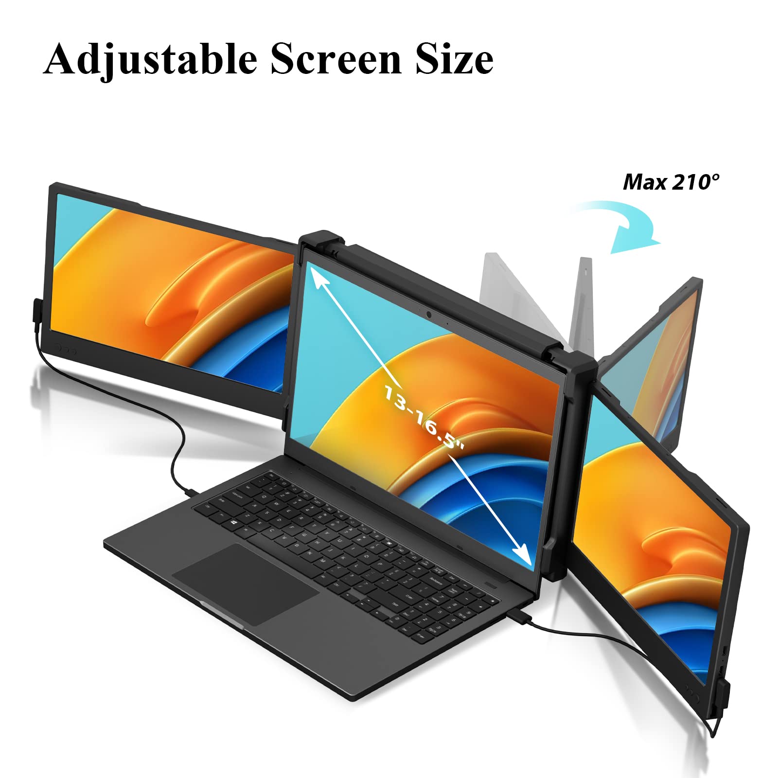 Monitor portátil para Notebook con pantalla doble de 12 - Ofiyaa P2 Tri  Screen