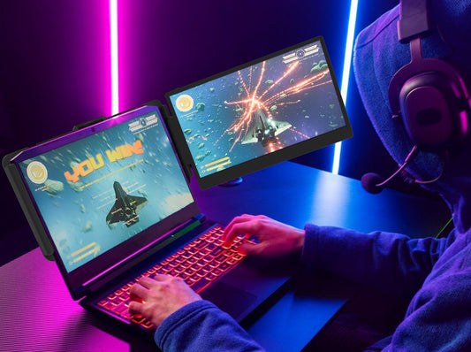 Transform your entertainment experience with Kefeya's Portable Laptop Screen Extender, offering immersive triple-screen visuals that elevate gaming and streaming to a new level of enjoyment.