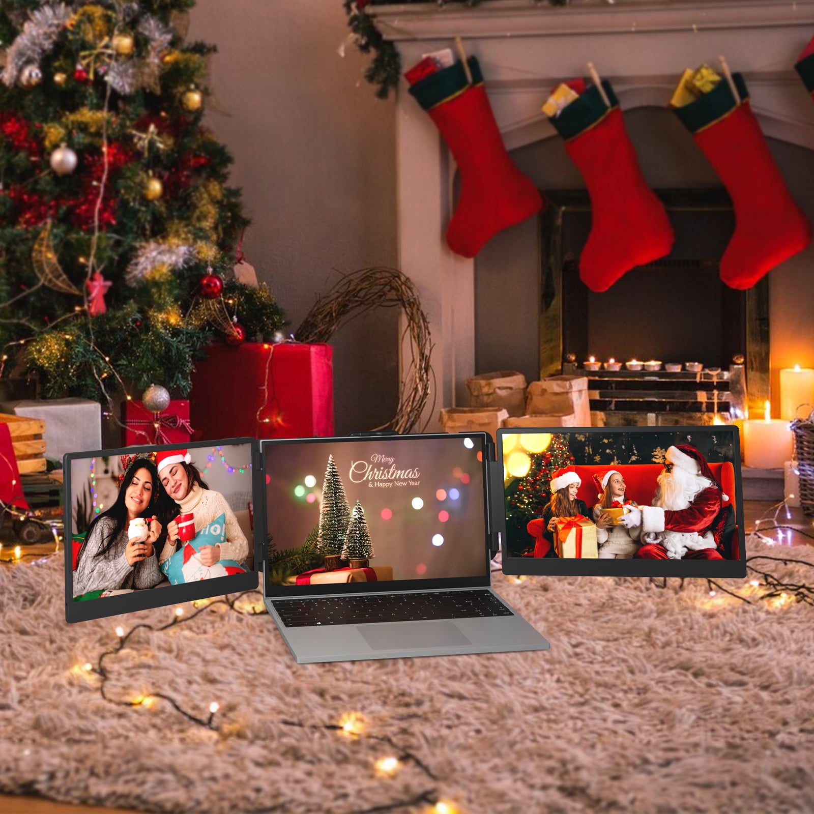 KEFEYA S2 Triple Screen Laptop Monitor Extender Christmas Sale